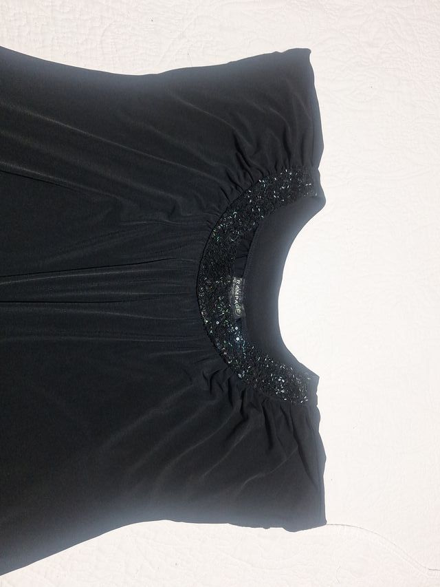 Vestido fiesta  negro con pedrería