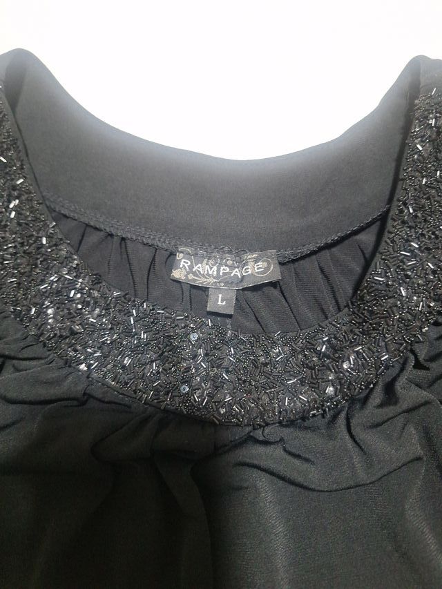 Vestido fiesta  negro con pedrería