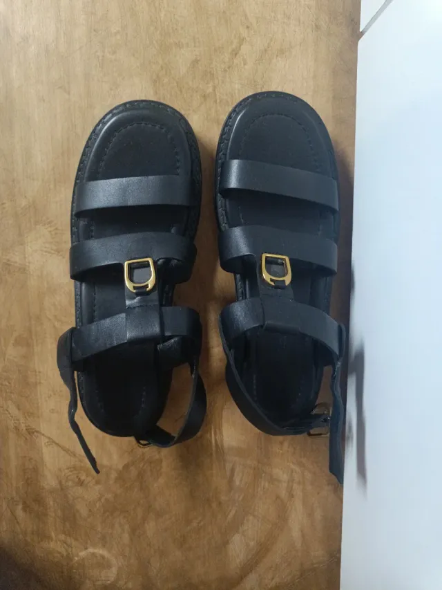 Sandalias Massimo Dutti piel Talla 38 Negras