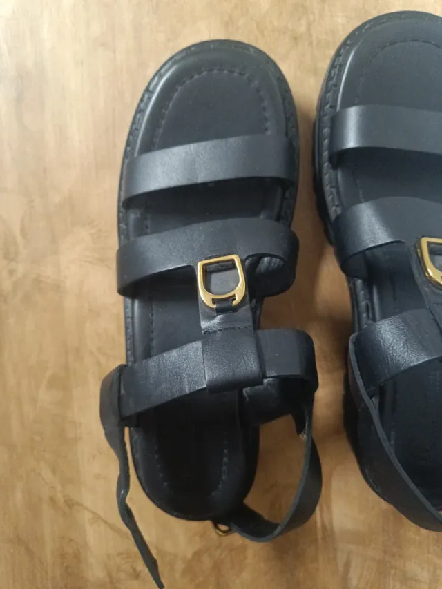 Sandalias Massimo Dutti piel Talla 38 Negras