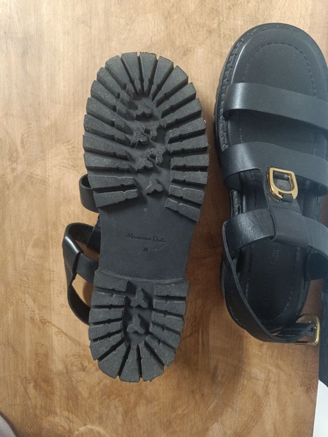 Sandalias Massimo Dutti piel Talla 38 Negras