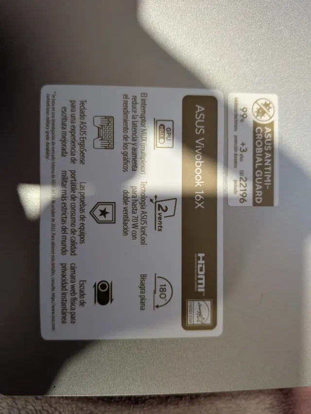 Portátil Asus Vivobook 16X K3605Z Gris