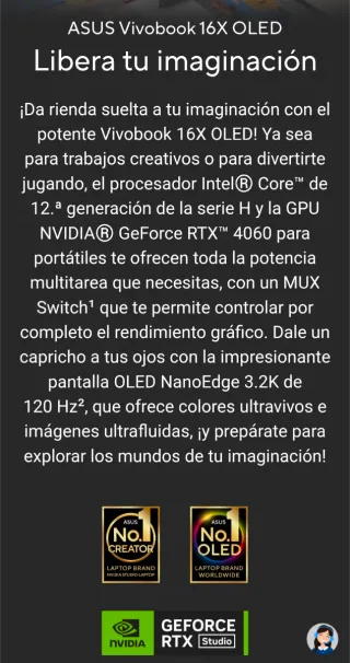 Portátil Asus Vivobook 16X K3605Z Gris