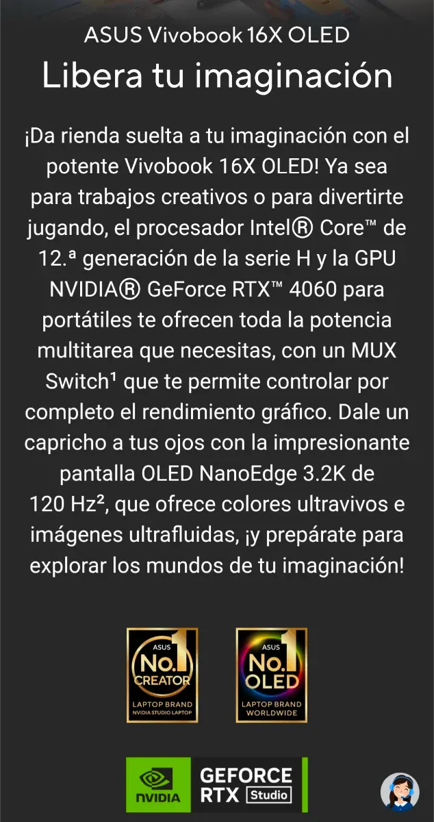 Portátil Asus Vivobook 16X K3605Z Gris