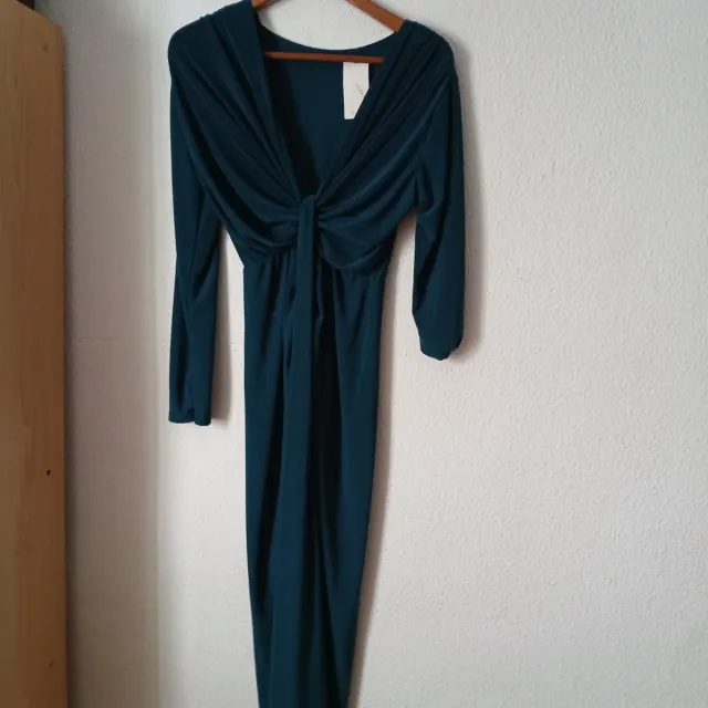 Vestido largo verde azulado talla M