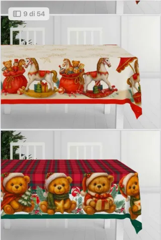 Tovaglia natalizia con orsetti e cavalli