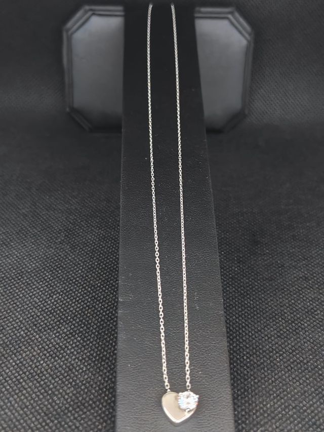 Catena in argento 925 a forza con ciondolo cuore 051-02-00446