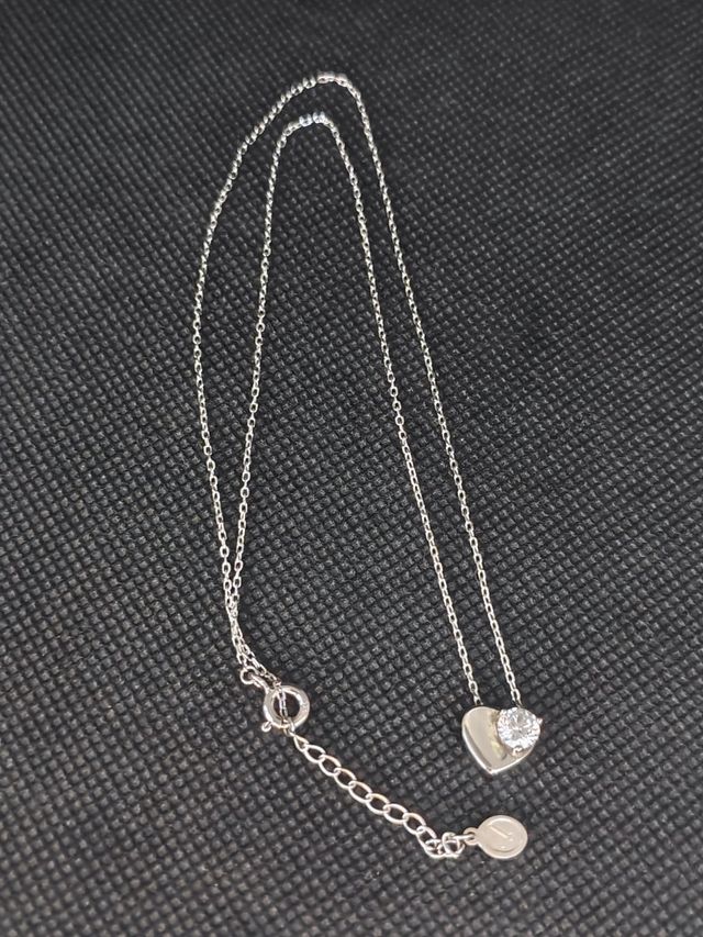 Catena in argento 925 a forza con ciondolo cuore 051-02-00446