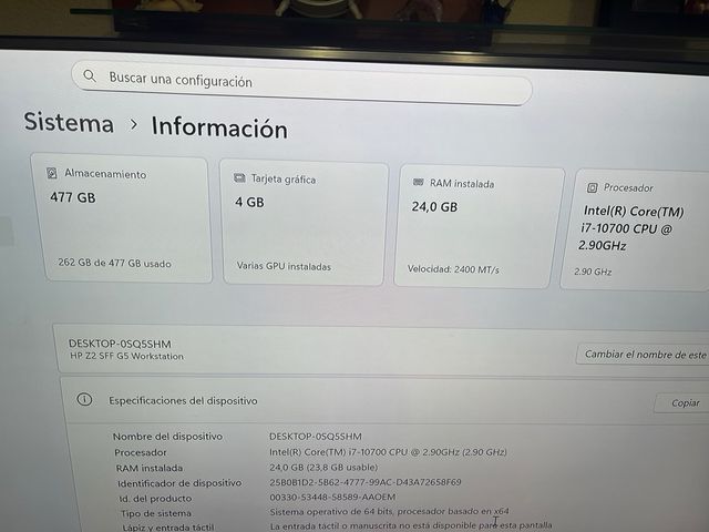Componentes HP z2 SFF G5 Workstation