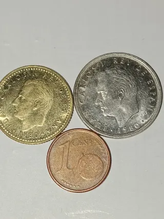 Lote 3 monedas España: Mundial 82 y 1 céntimo 1999