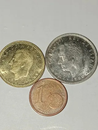 Lote 3 monedas España: Mundial 82 y 1 céntimo 1999