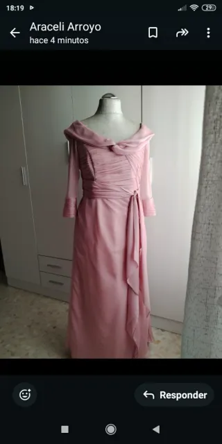 Vestido largo fiesta/madrina rosa