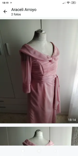 Vestido largo fiesta/madrina rosa