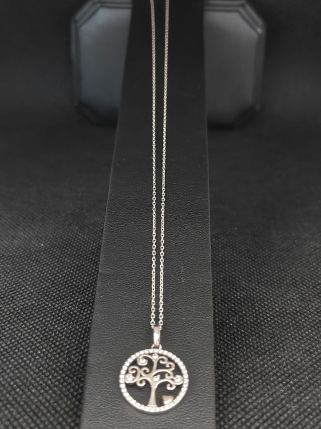 Catena in argento 925 forzata con albero della vita 051-02-00450