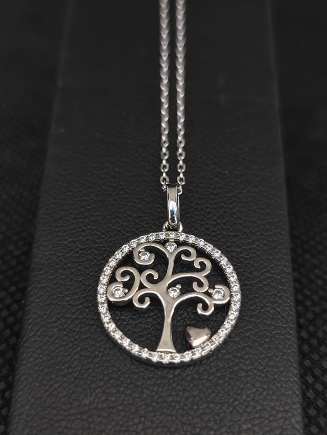 Catena in argento 925 forzata con albero della vita 051-02-00450