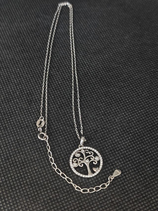 Catena in argento 925 forzata con albero della vita 051-02-00450