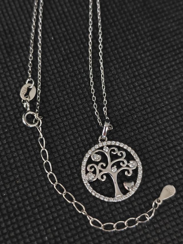 Catena in argento 925 forzata con albero della vita 051-02-00450
