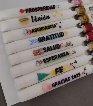 Velitas Navideñas Personalizadas