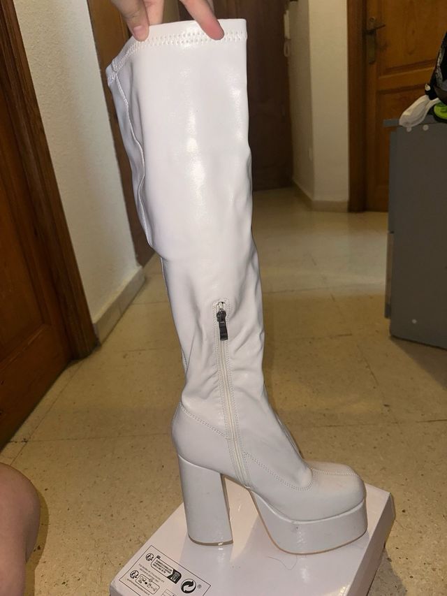 Botas blancas plataforma tacón alto