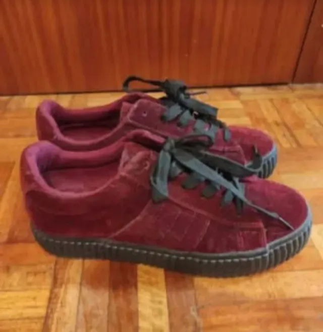 Zapatillas de terciopelo burdeos