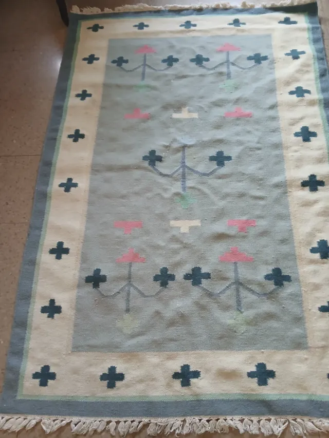 Alfombra Durry beige y azul