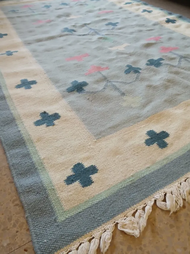 Alfombra Durry beige y azul