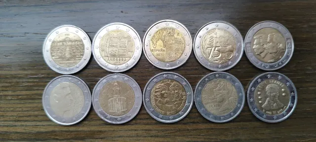 Lote 10 monedas 2€