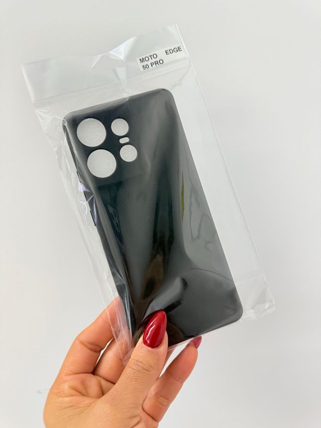 Custodia in silicone nero per Motorola Edge 50 Pro