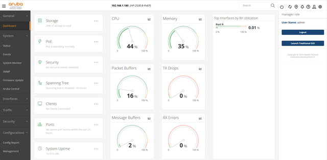 Switch HP Aruba 2530-8-PoE+ (J9780A + J9820A)