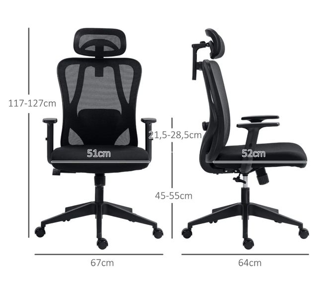 Silla de oficina ergonómica negra
