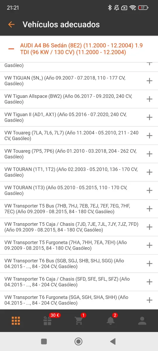 4 juegos Juntas inyector Audi Seat Skoda vw man