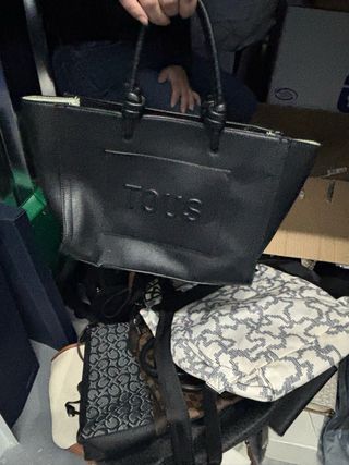 Bolso cartera negro y gris