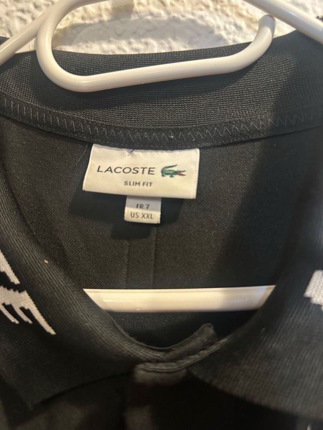 Camisa Polo Lacoste Negra Talla XL