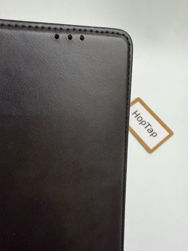 Custodia libro in pelle nera per Motorola G14