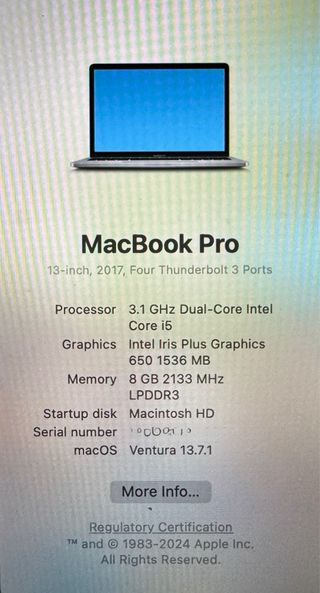 MacBook Pro 13” 2017 Plata/Gris Espacial