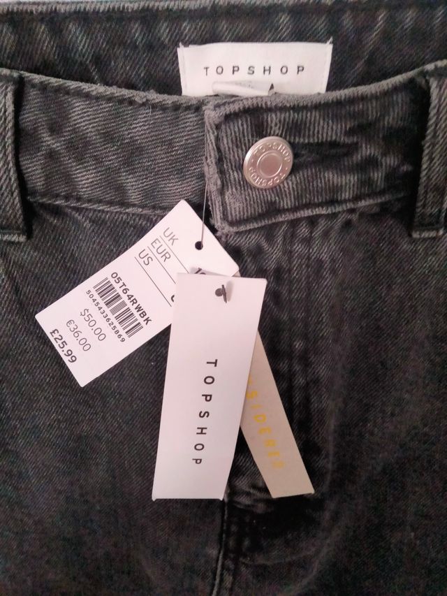 Falda Topshop negra T.38 nueva