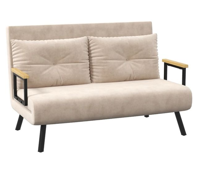 Sofá cama beige y negro