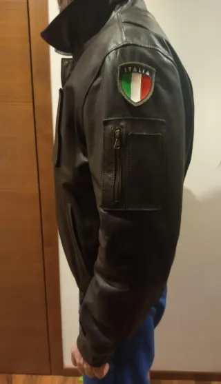 Giacca Esercito Italiano Vera Pelle Marrone
