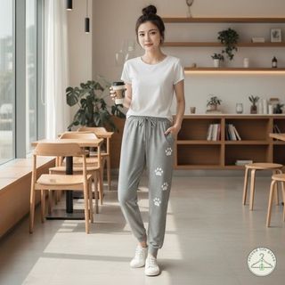 PDL2.9 Pantaloni Shein grigi con impronte bianche