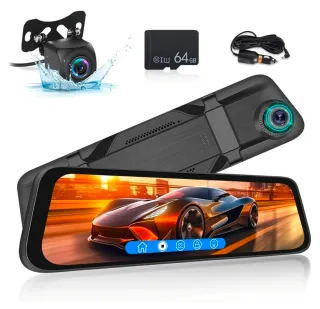 Espejo retrovisor con cámara trasera y 64GB