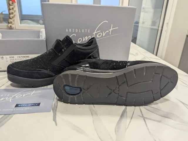 Zapatos botín negros Stonefly talla 38