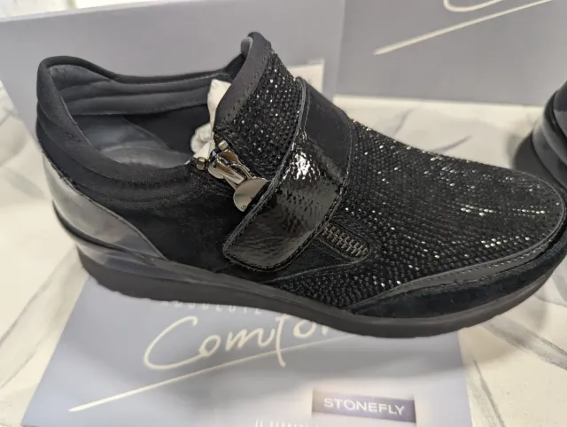 Zapatos botín negros Stonefly talla 38