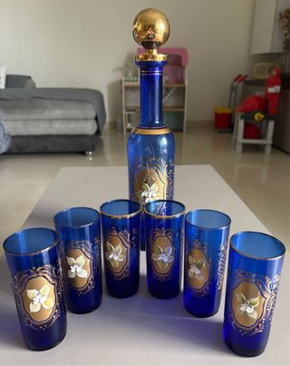 Set bicchiere e caraffa Murano vintage