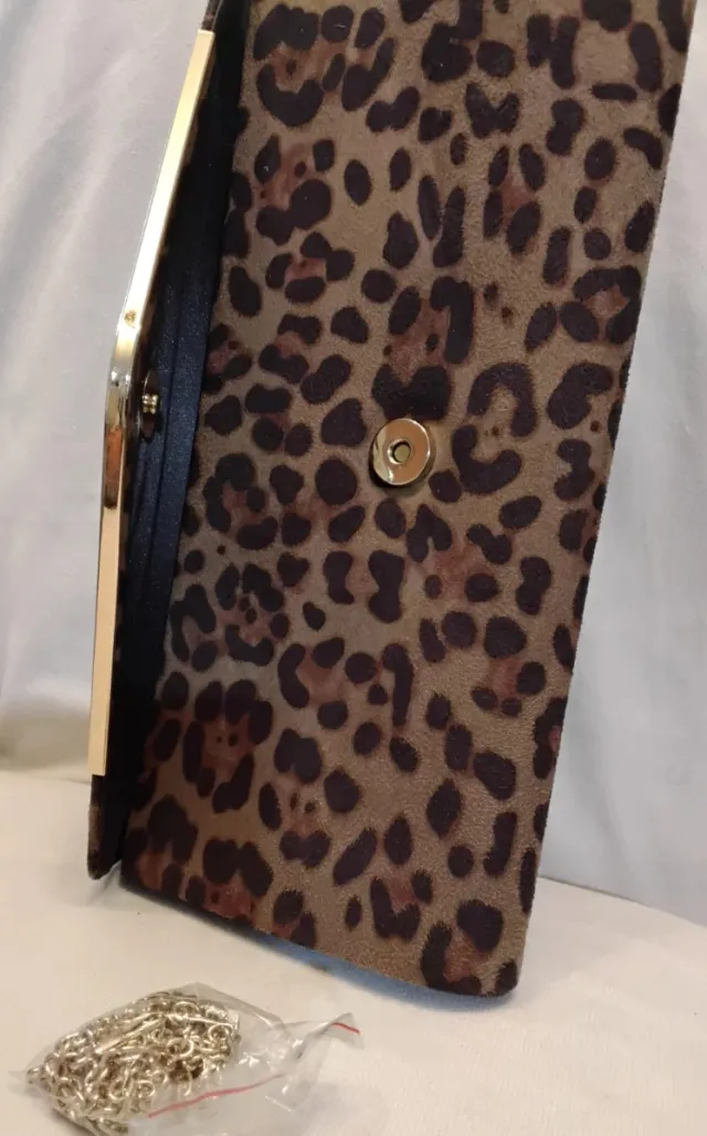 Bolso fiesta animal print dorado