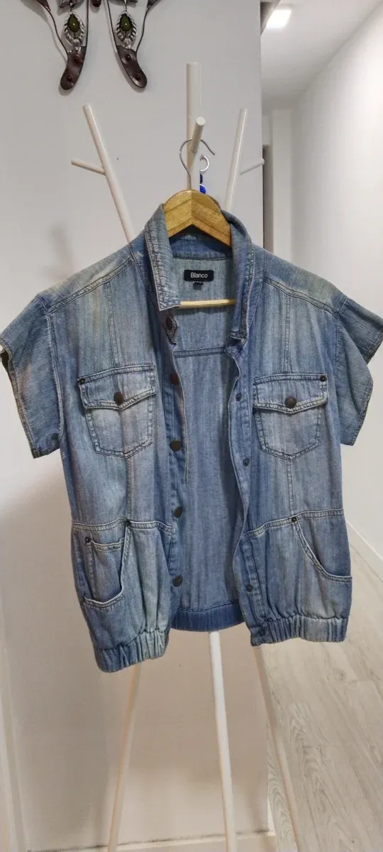Chaqueta vaquera Blanco manga corta