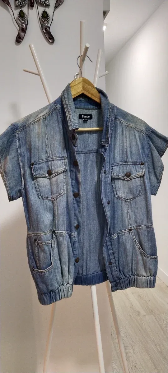 Chaqueta vaquera Blanco manga corta