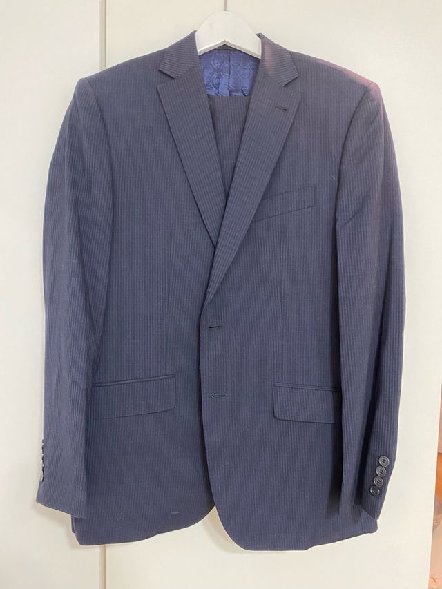 Traje Pedro del Hierro Azul Raya Talla 48