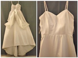 Vestido tul plateado/blanco T.38