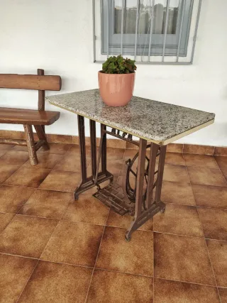 Mesa Mármol Hierro Máquina Coser Alfa