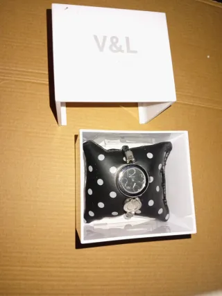Reloj V&L Plata y Negro